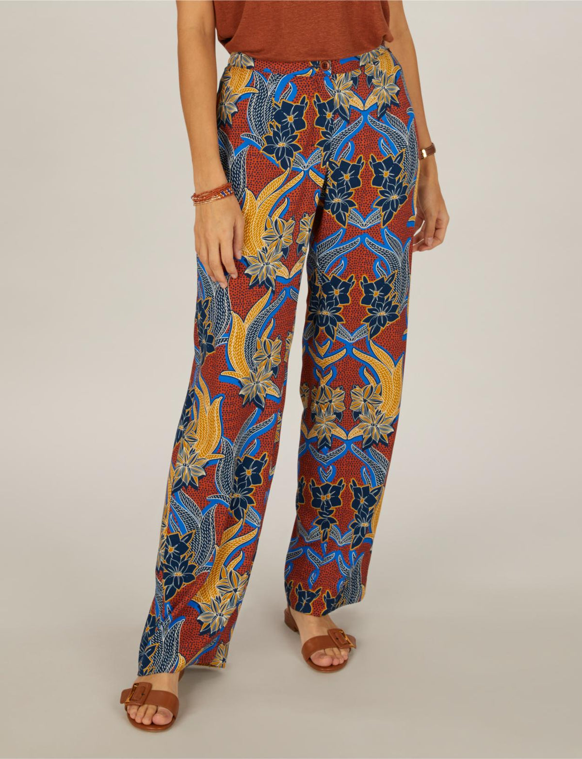 Straight Pants In Blue - Bleu