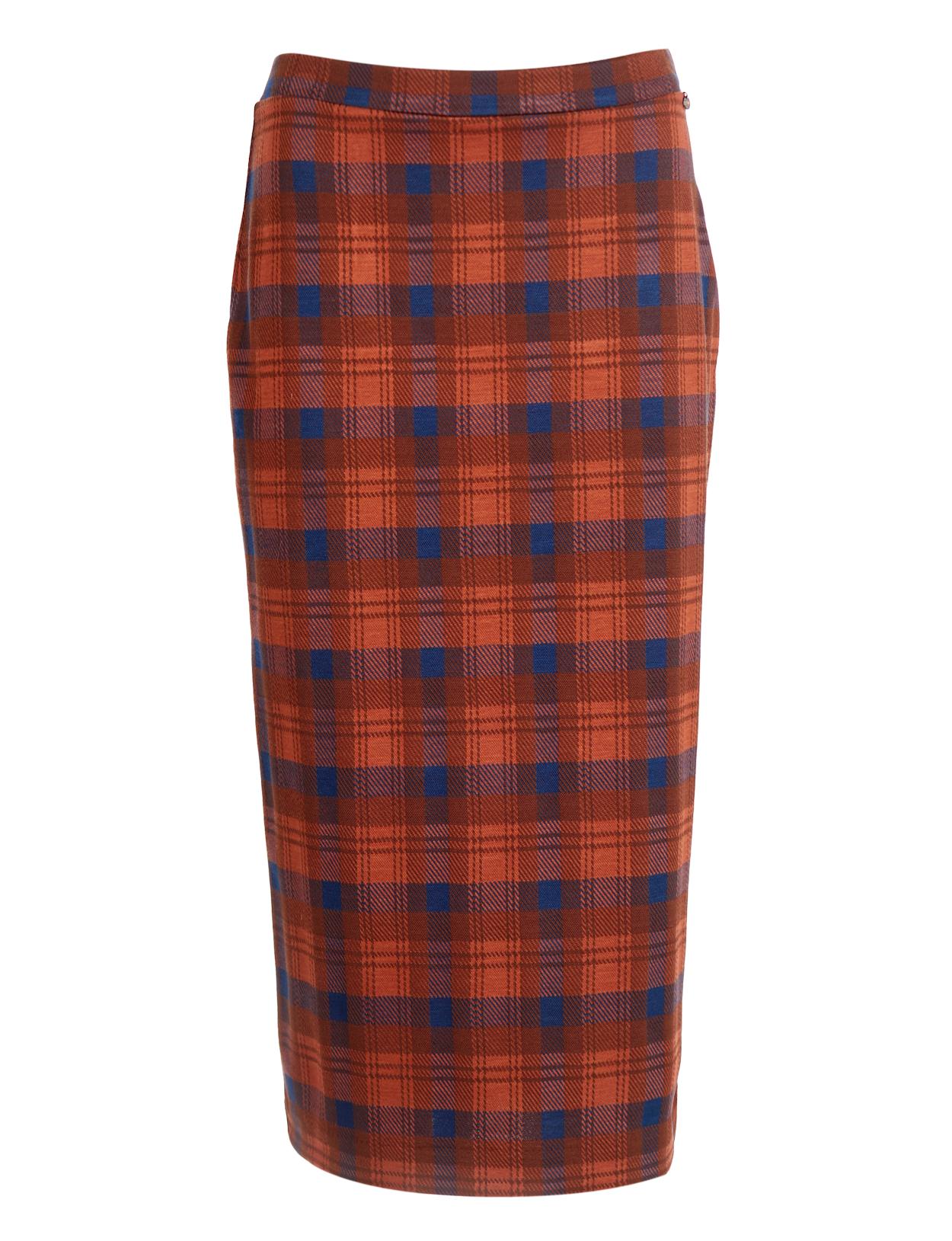 Jaquard Midi Skirt In Orange - Orange