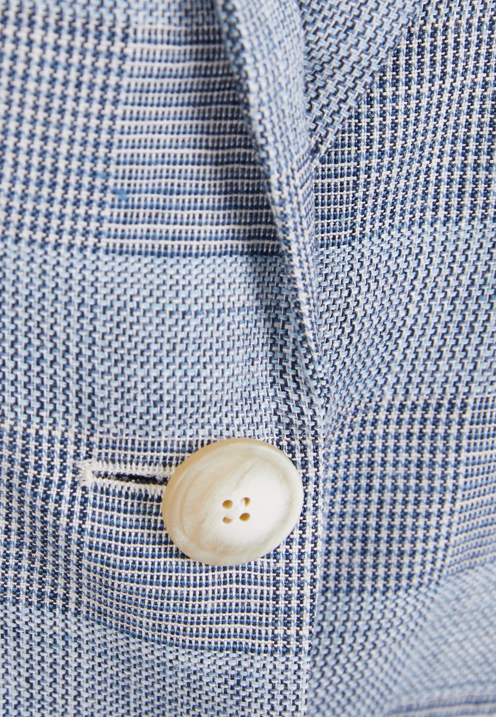 Checkered Blazer In Blue - Bleu