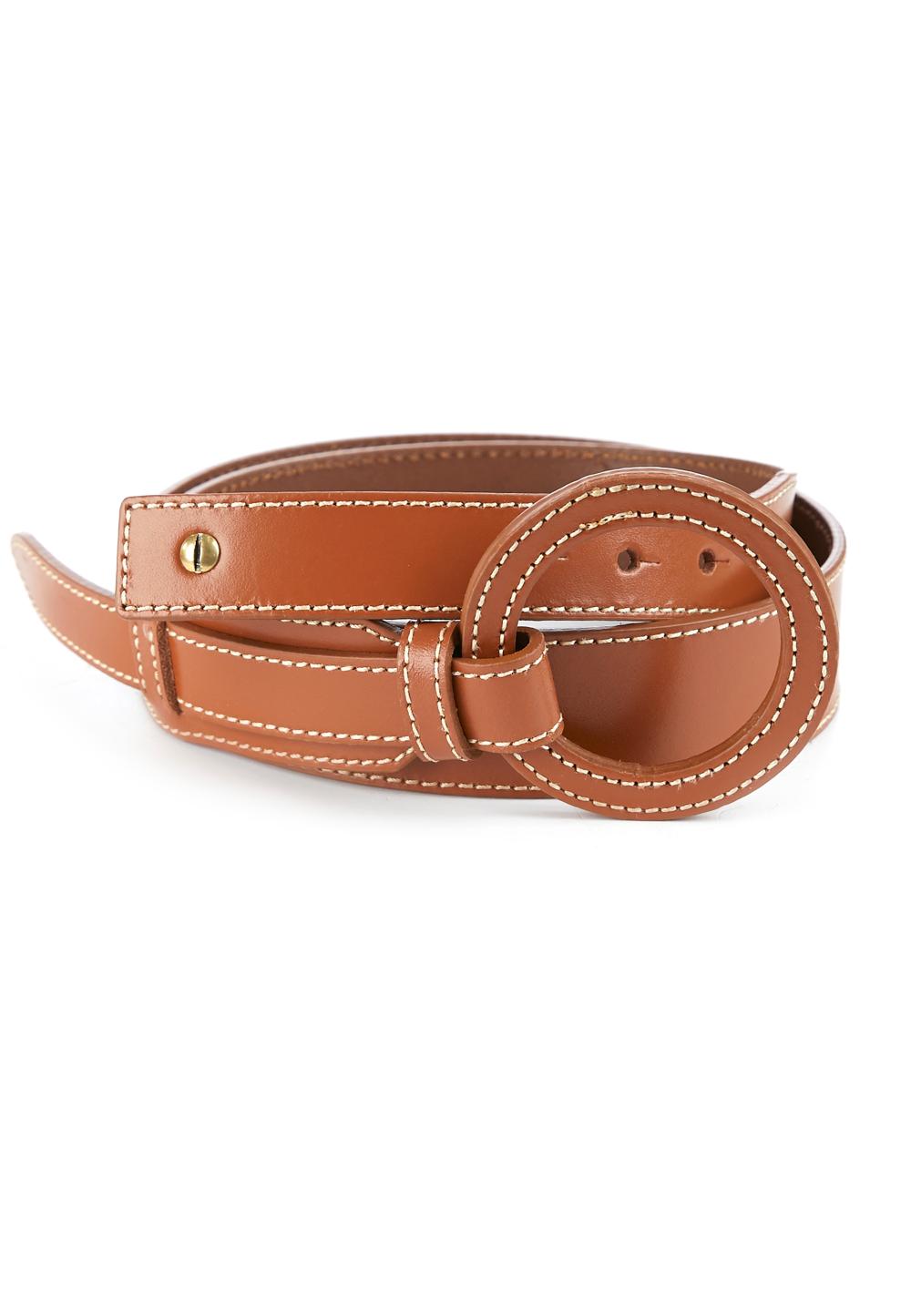 Leather Belt In Brown - Brown
