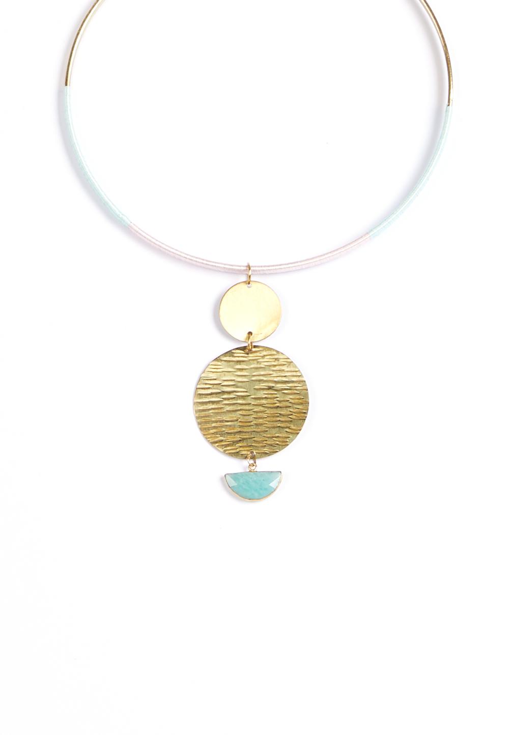 Round Short Necklace In Green - Vert