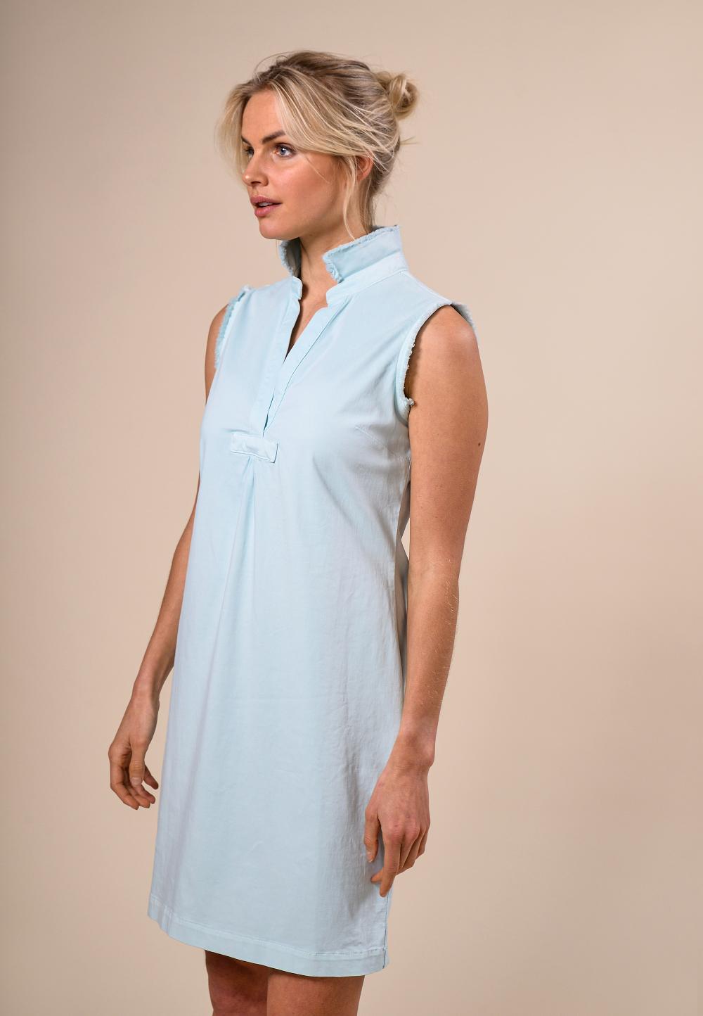 Slim Waist Cotton Dress In Green - Vert