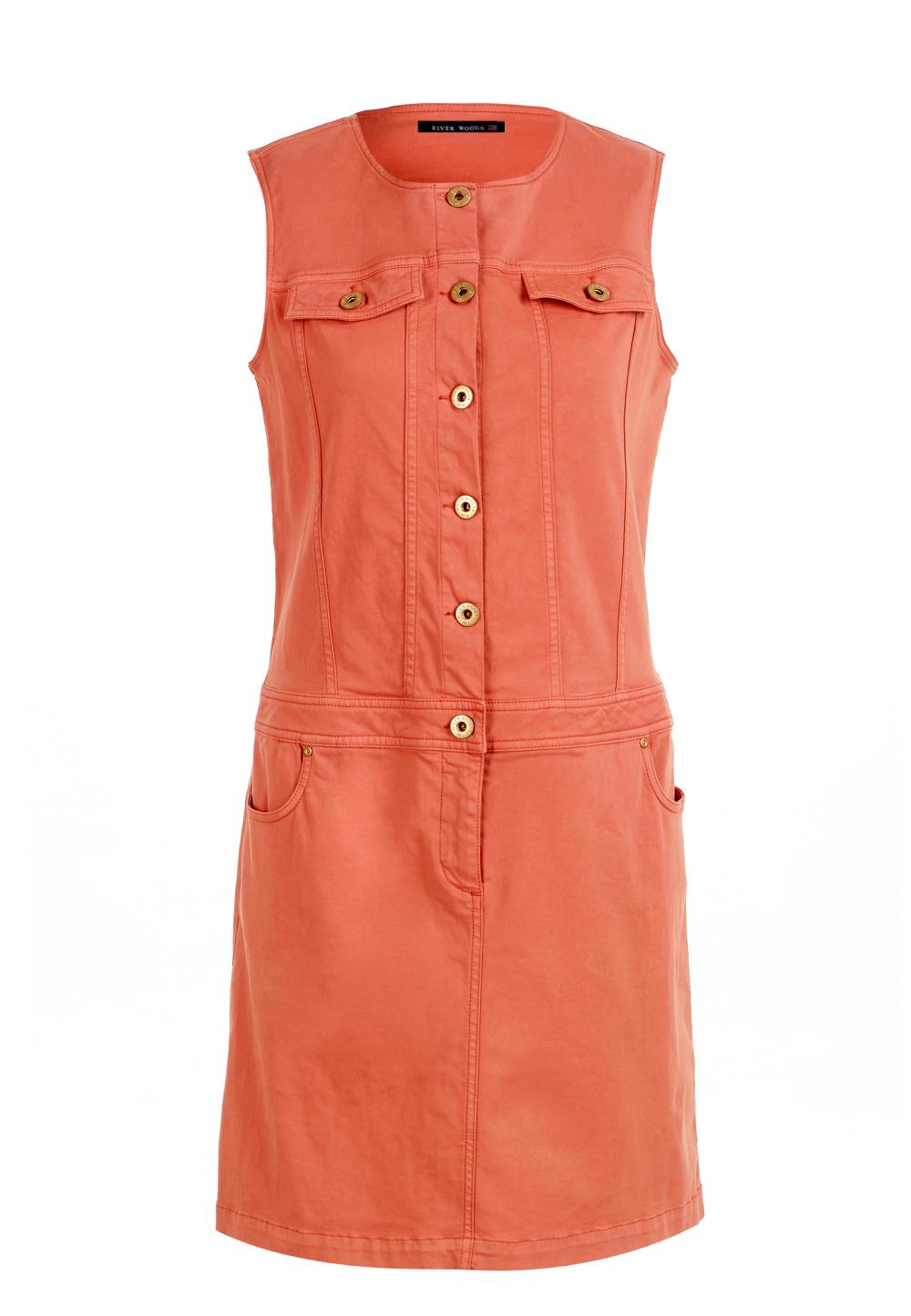 Short Cotton Dress In Orange - Orange