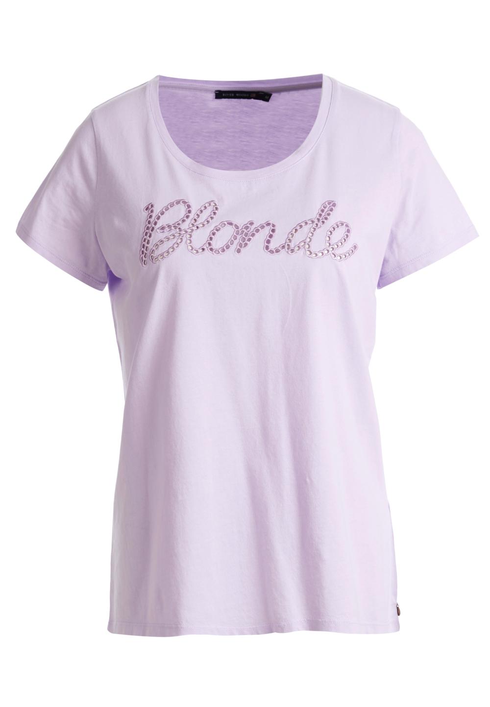 Basic Cotton Round Neck T-Shirt In Purple - Purple