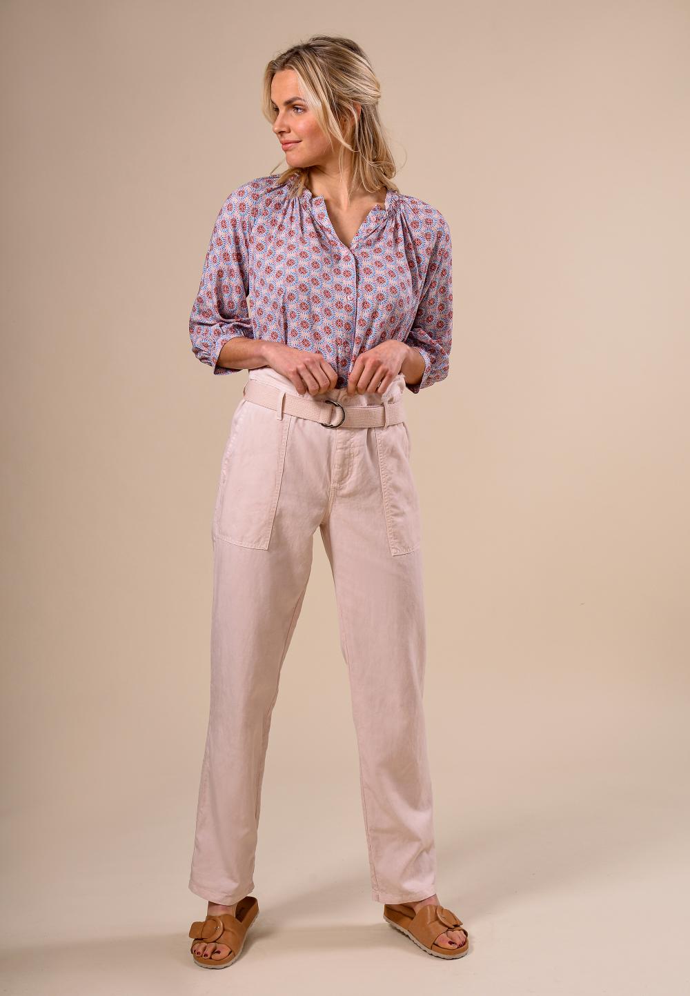 Paper-Bag Pants In Pink - Rose