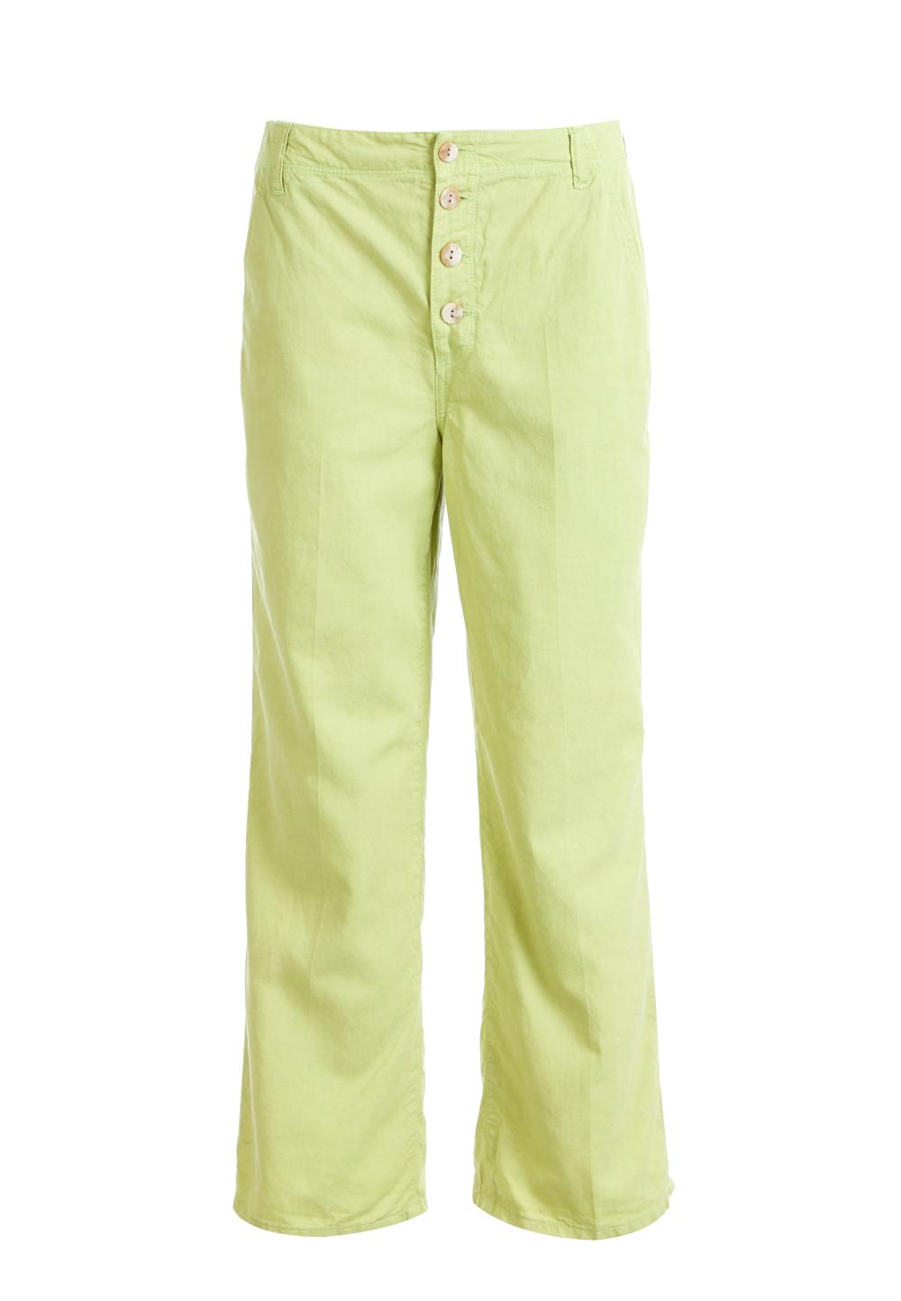 Wide Pleated Pants In Green - Vert