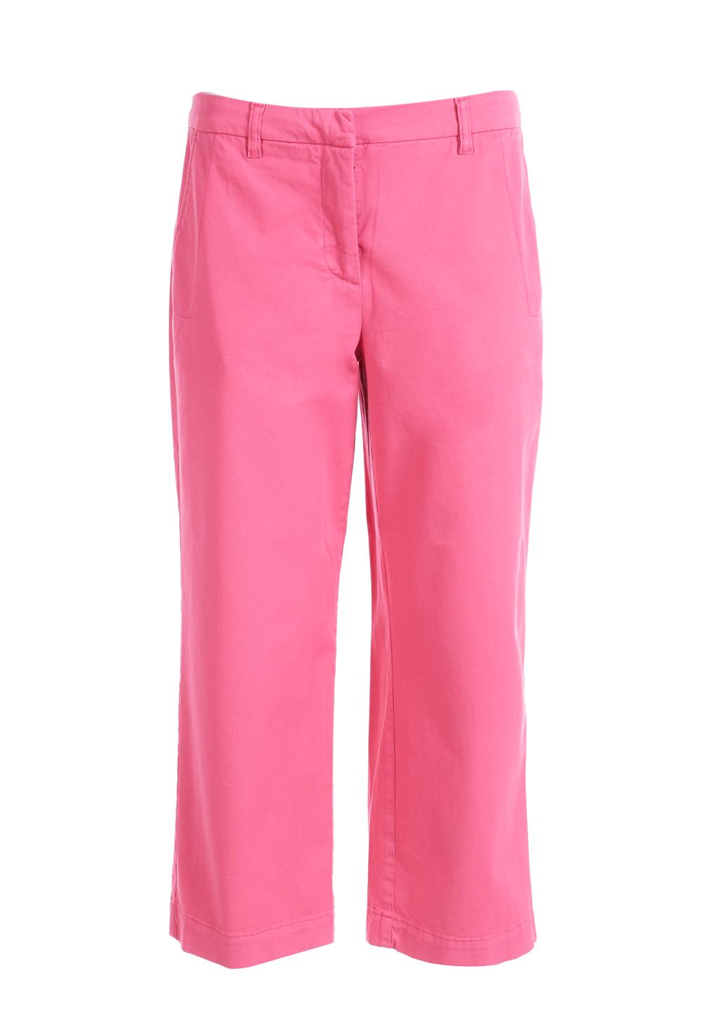 Loose Fit Cotton Pants In Pink - Rose