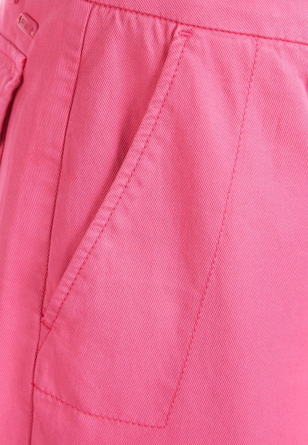 Loose Fit Cotton Pants In Pink - Rose