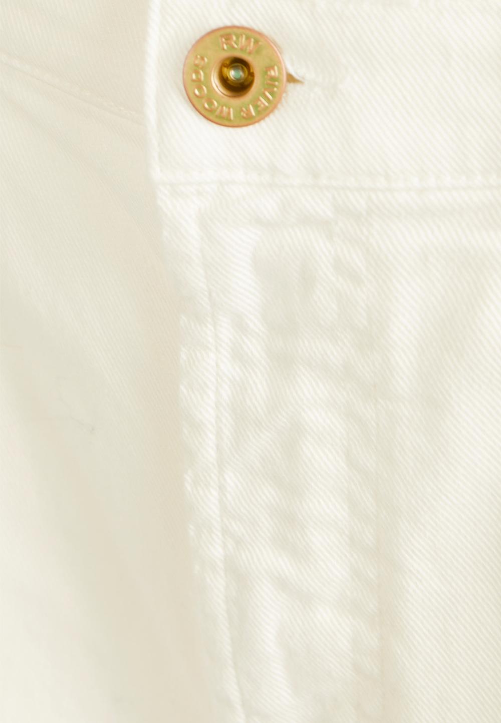 Wide Off White Cotton Pants In White - Blanc