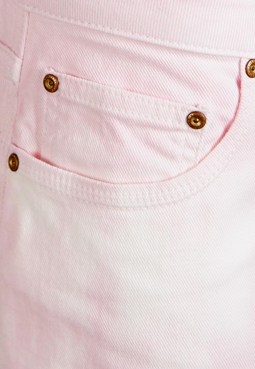 Mid Waist 5 Pocket Pants In Pink - Rose