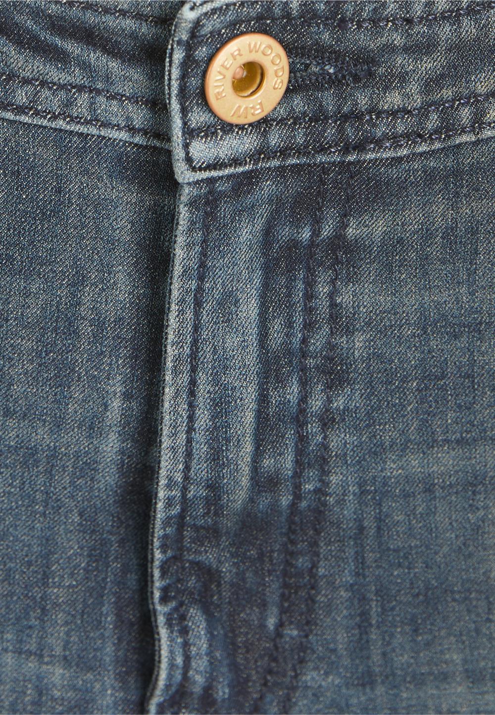 High Waist Fitted Jeans In Denim - Denim