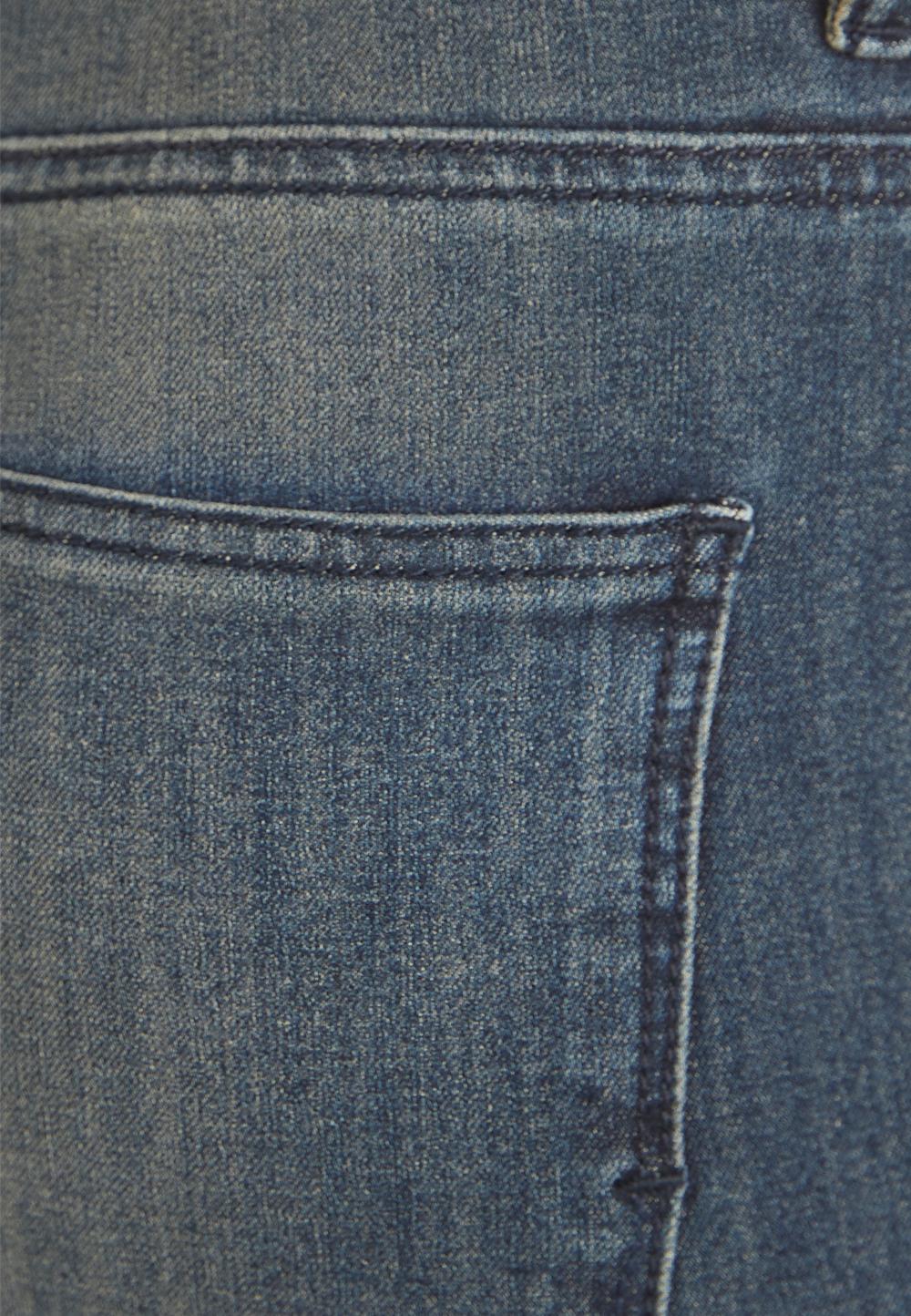 High Waist Fitted Jeans In Denim - Denim