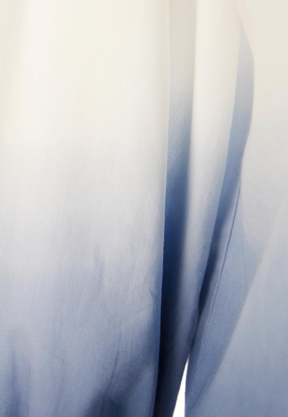 Dip-Dye Balloon Sleeve Shirt In White - Blanc