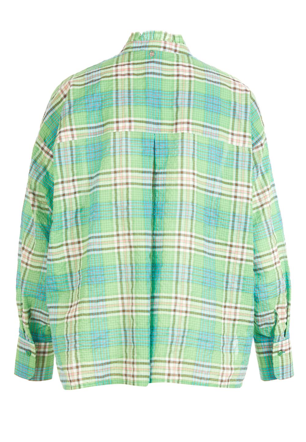 Shirt With Ruffled Collar In Multi - Multi