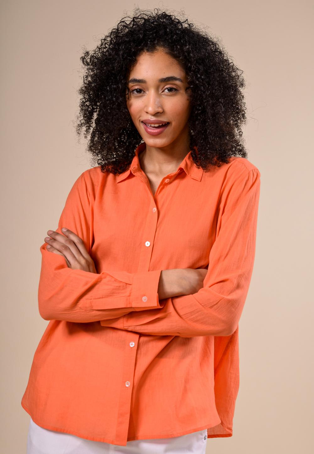 Basic Comfort Fit Shirt In Orange - Orange
