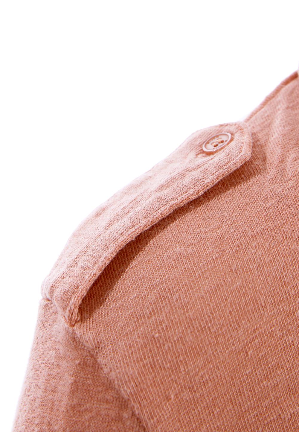 Linen Polo In Pink - Rose