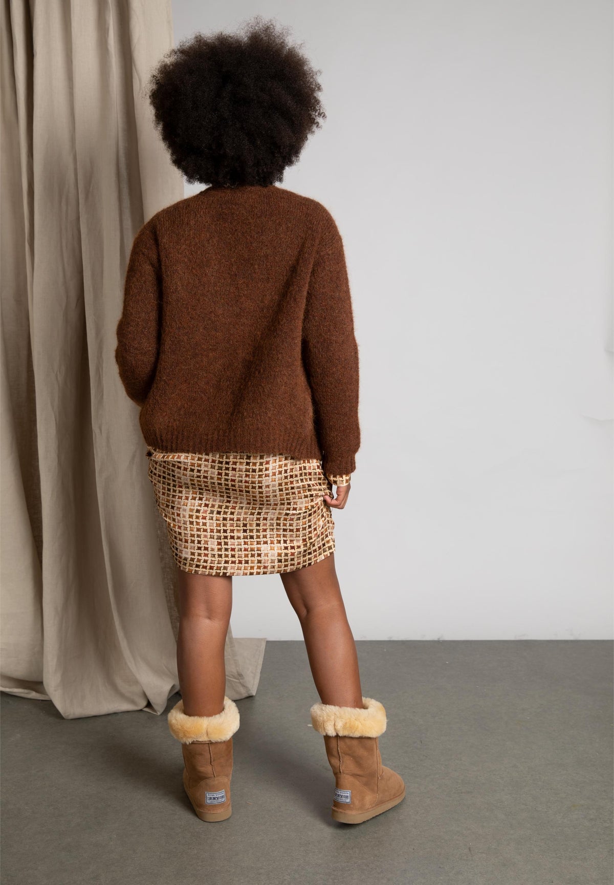 Straight Viscose Dress In Brown - Marron