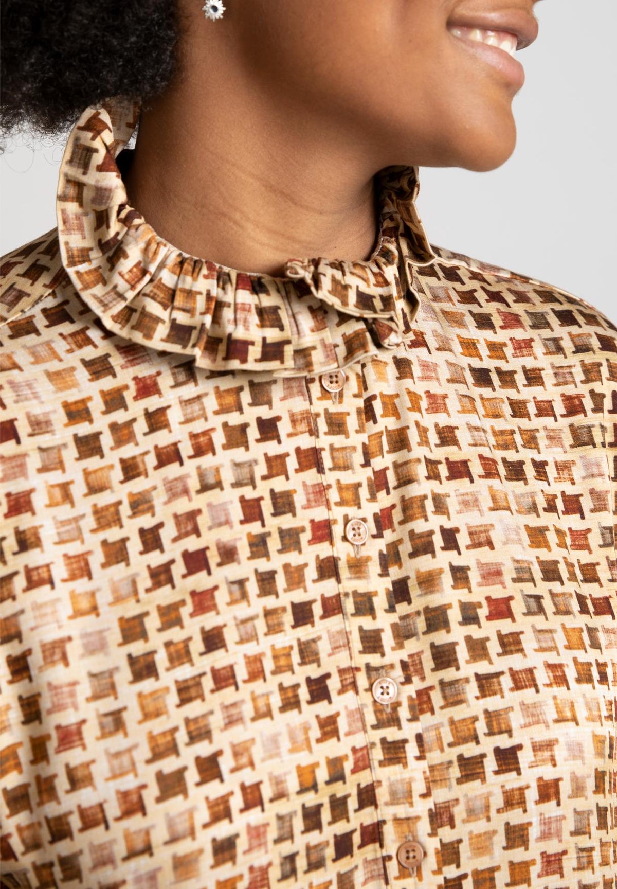 Straight Viscose Dress In Brown - Marron