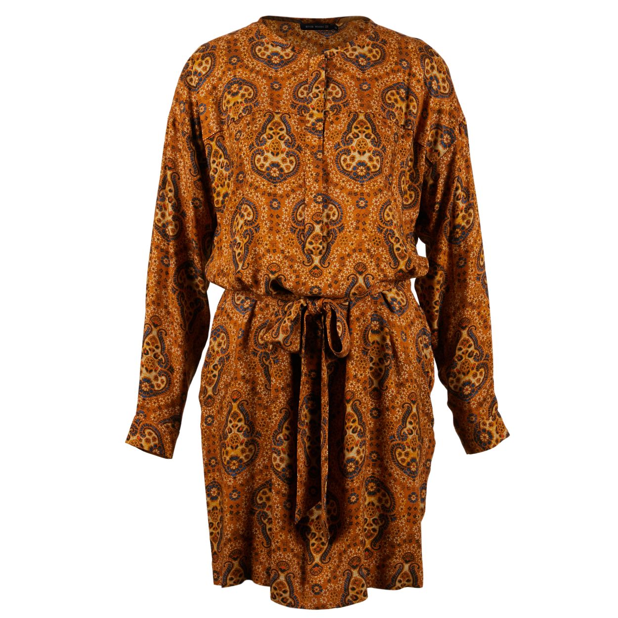 Femme Robe En Viscose À Manches Longues En Marron - W