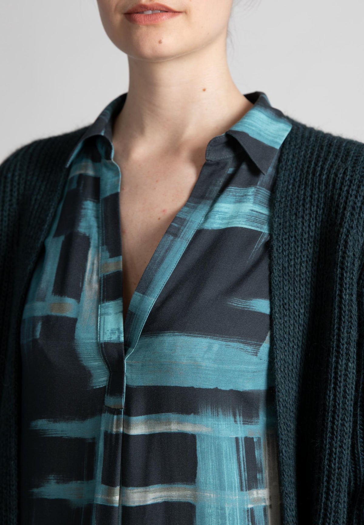 Viscose Slipover Dress In Blue - Bleu