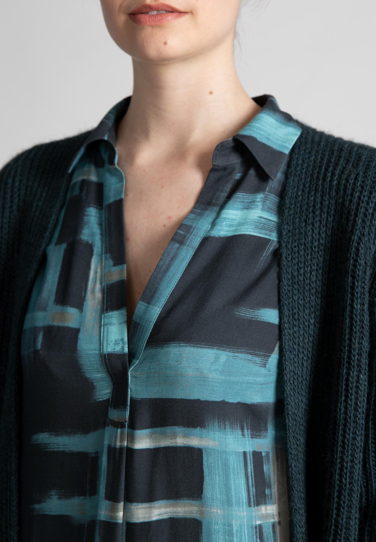 Viscose Slipover Dress In Blue - Bleu