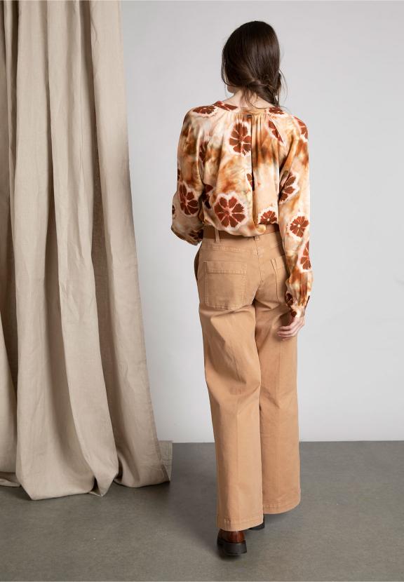 Wide Raglan Sleeve Shirt In Multi - Multi