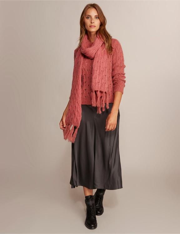 Satin Midi Skirt In Grey - Gris