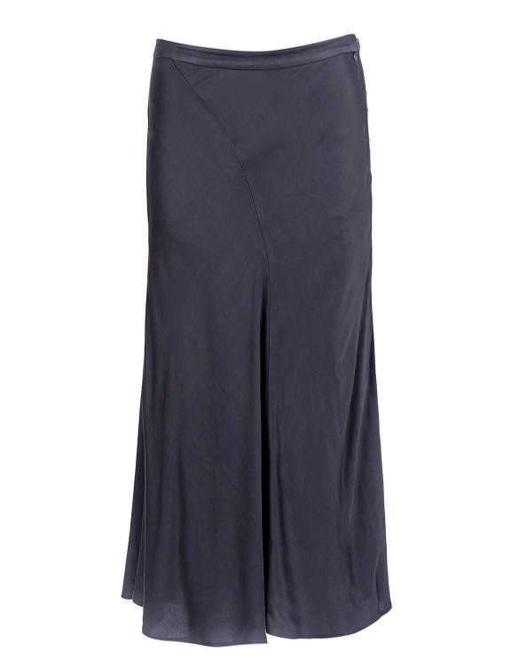 Satin Midi Skirt In Grey - Gris