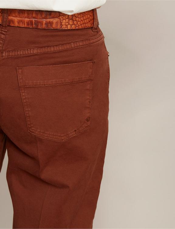 Wide Cotton Cropped Pants In Brown - Marron