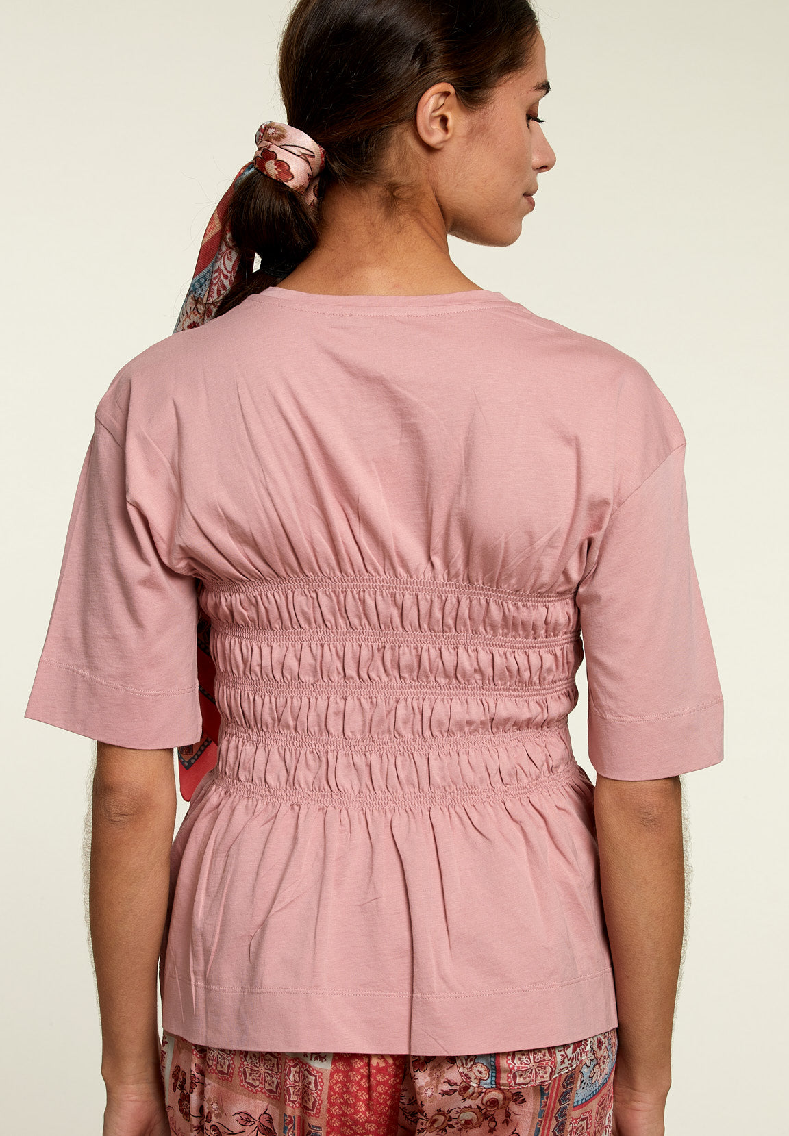 T-shirt en coton à manches courtes rose - Rose