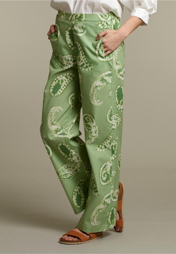 Green Paisley Pants - Vert