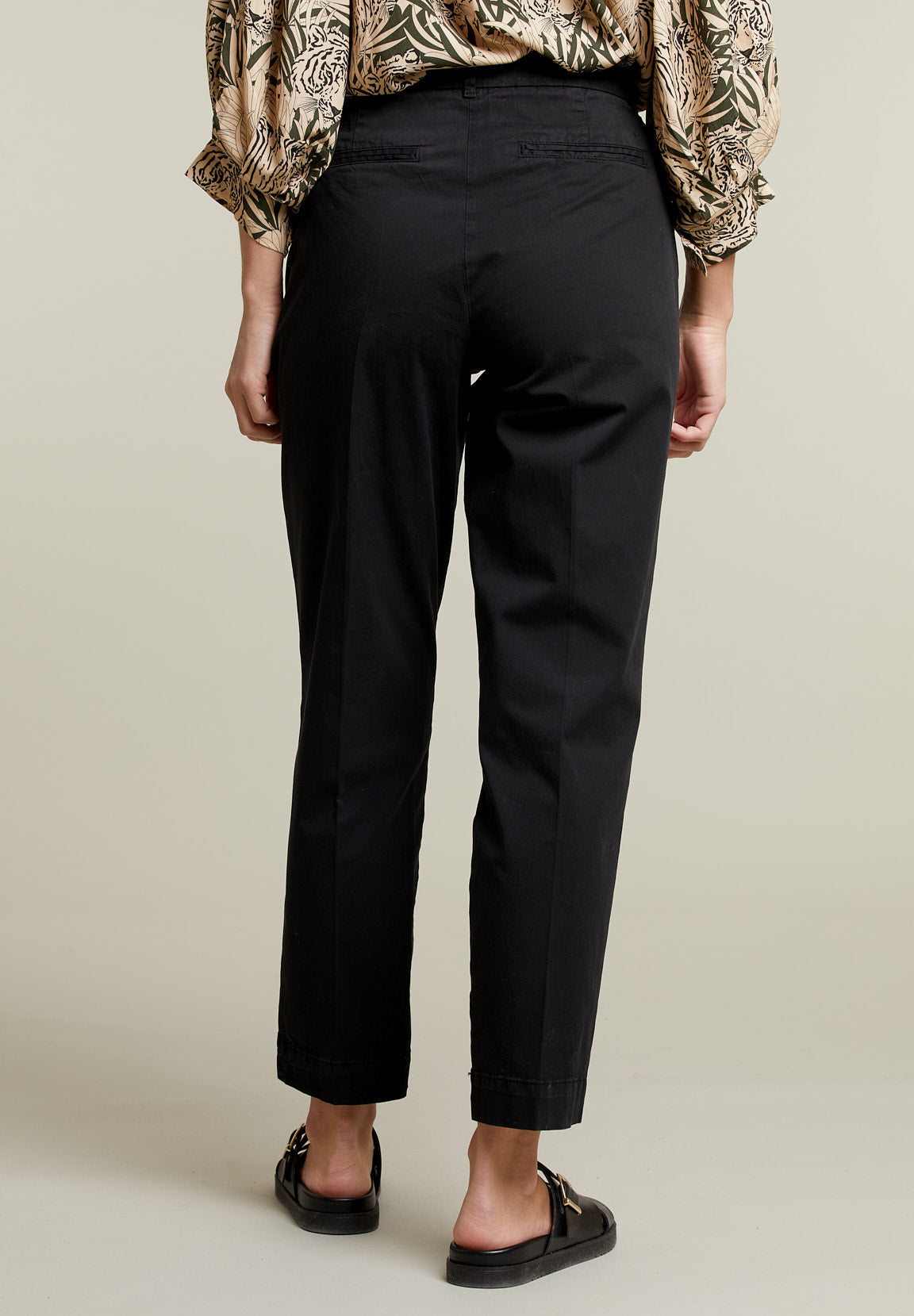Black Cotton Chino Pants - Black - W