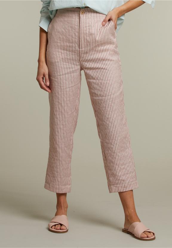 Multicolor Striped Pant - Rose