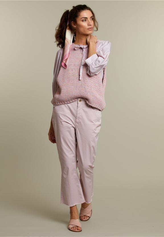 Purple Cropped Bootcut Pants - Purple