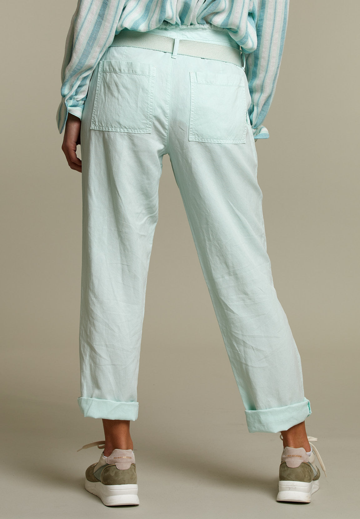 Green High Waist Pants - Green - W