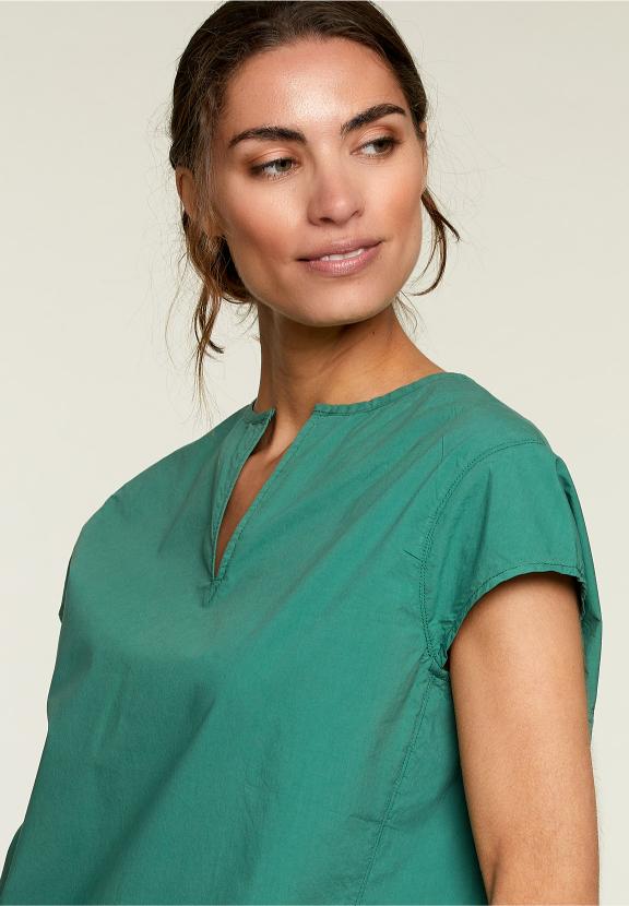 Green Loose Cap Sleeves Shirt - Vert
