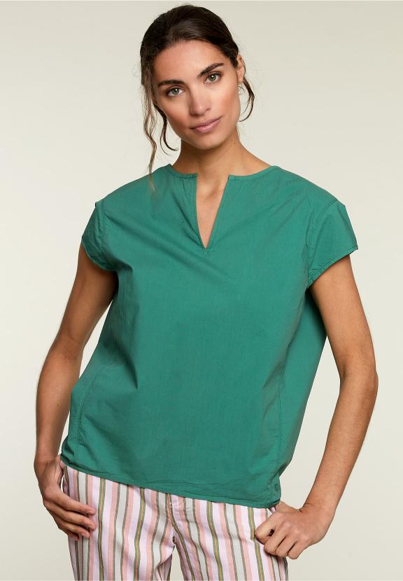 Green Loose Cap Sleeves Shirt - Vert