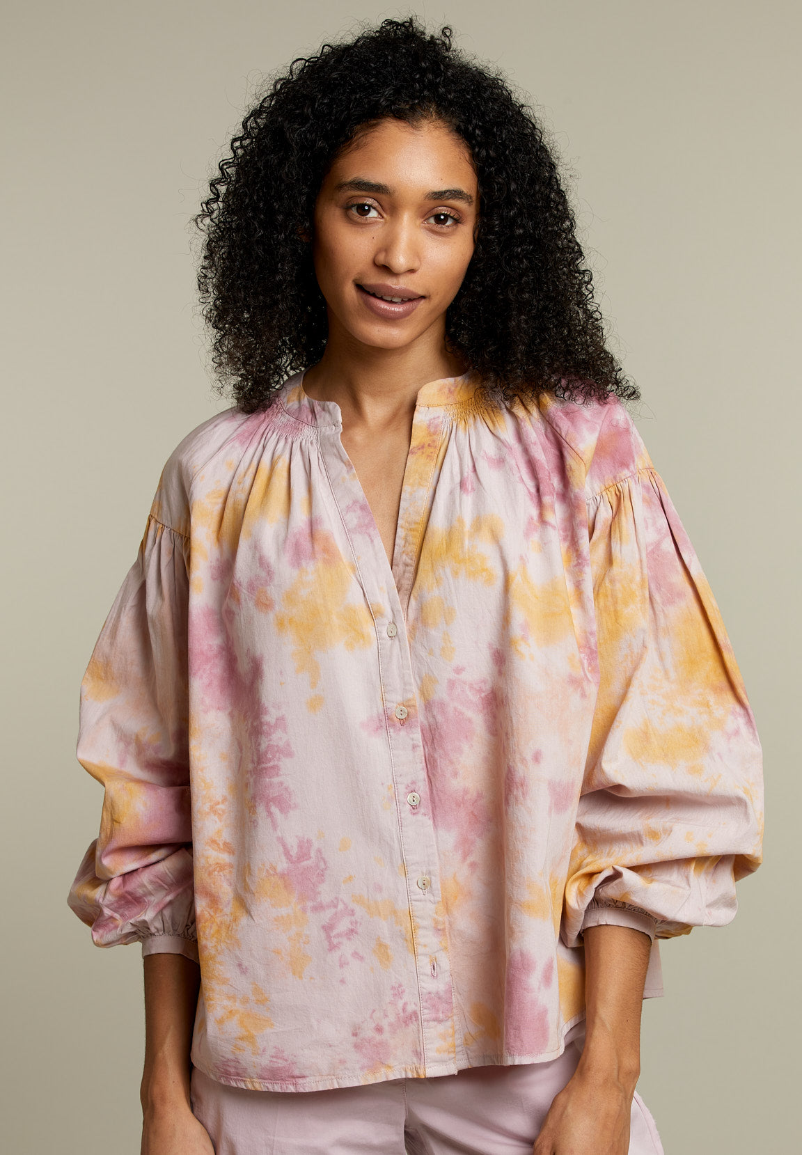 Purple Loose Long Sleeves Shirt - Purple - W