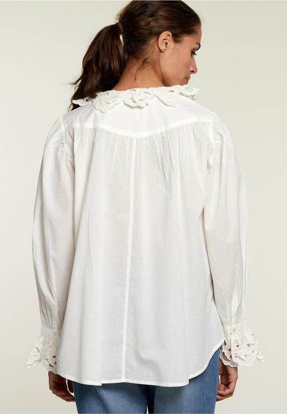 Off White Lace Shirt - Blanc