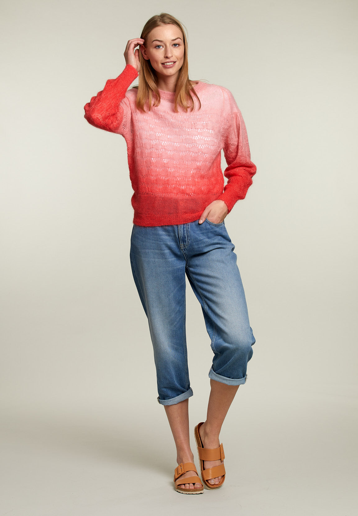 Pink And Red Tie &amp; Dye Pullover - Pink - W