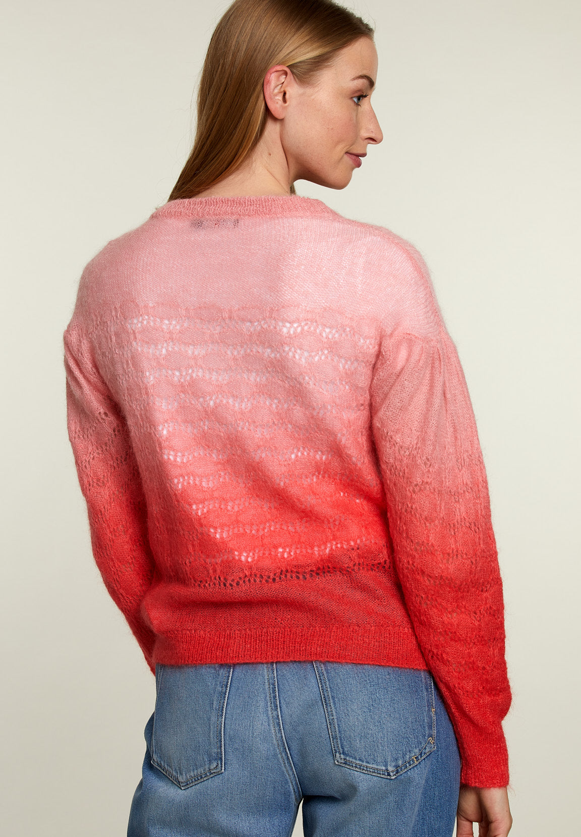 Pink And Red Tie & Dye Pullover - Pink - W
