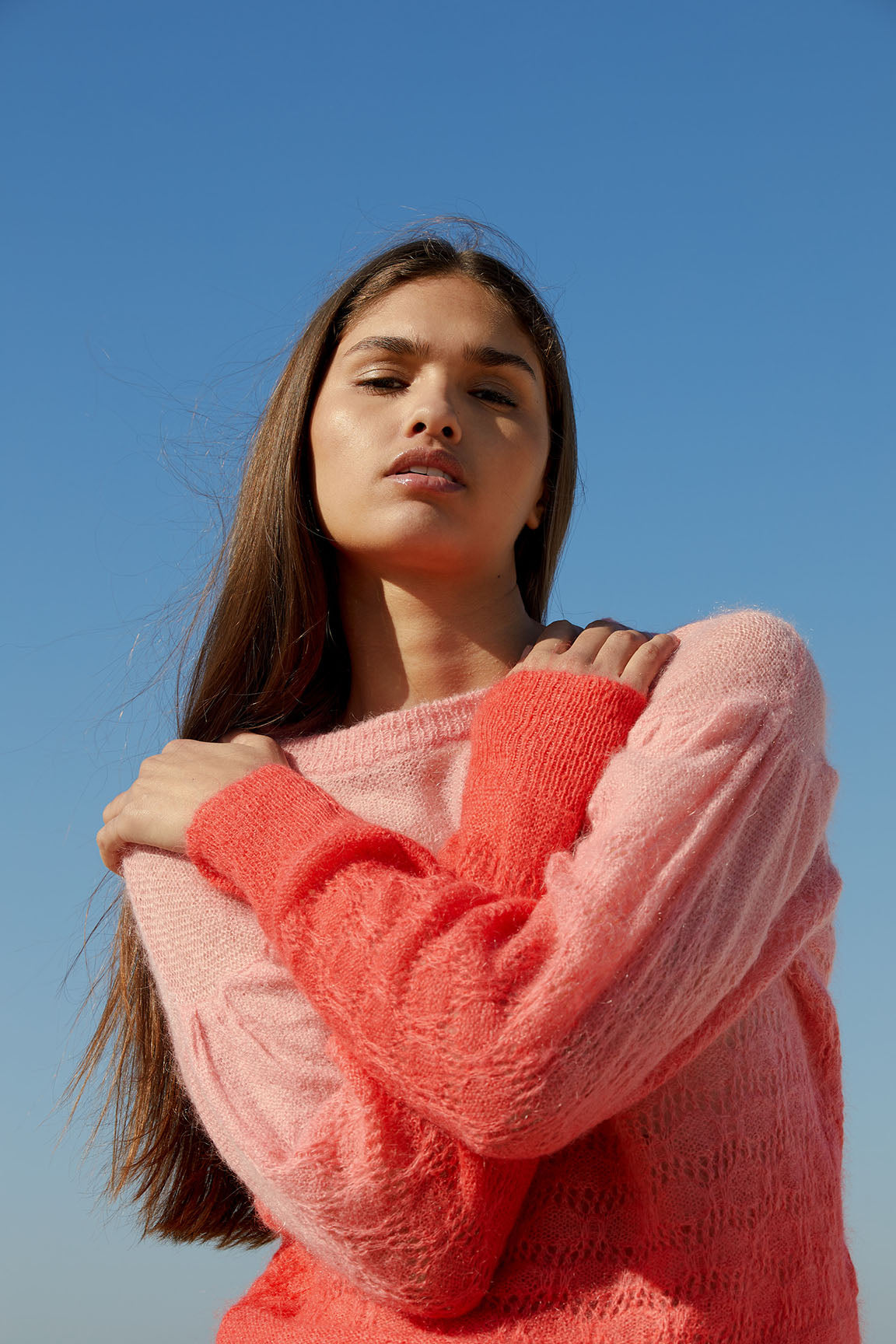 Pink And Red Tie & Dye Pullover - Pink - W