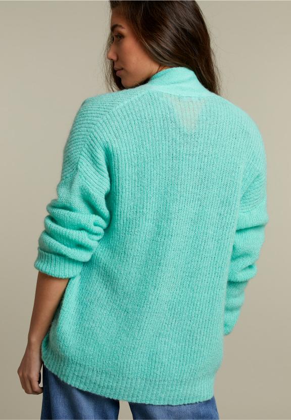 Green V-Neck Cardigan - Vert