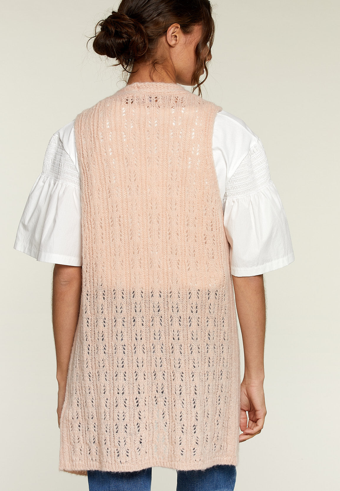 Pink Long Ajour Spencer - Pink - W