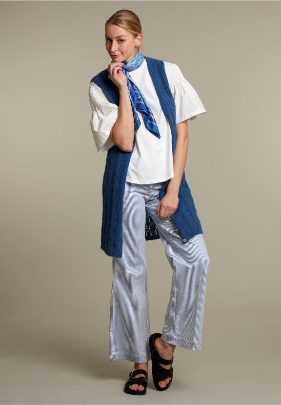 Blue Long Ajour Spencer - Bleu