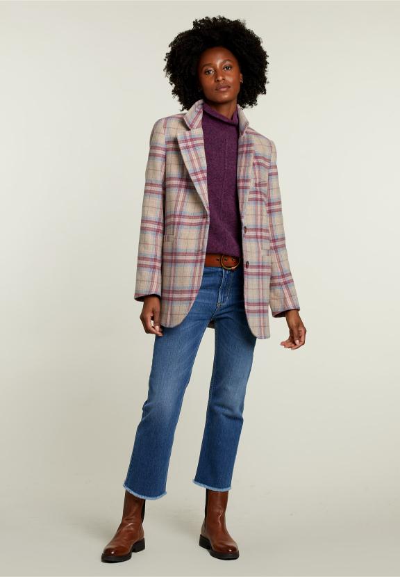 Multi Checked Fitted Blazer - Multi