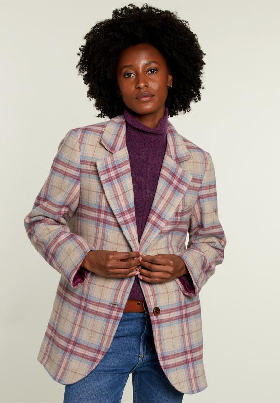 Multi Checked Fitted Blazer - Multi