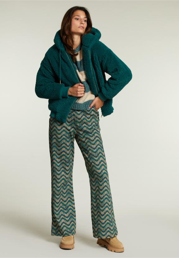 Green Oversized Hooded Bomber Jacket - Vert