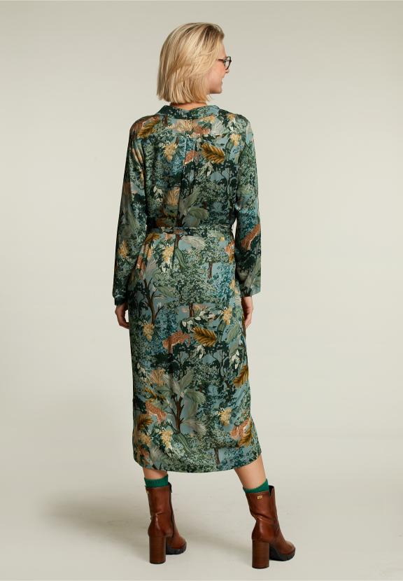 Multi Fantasy Dress With Buttons - Vert