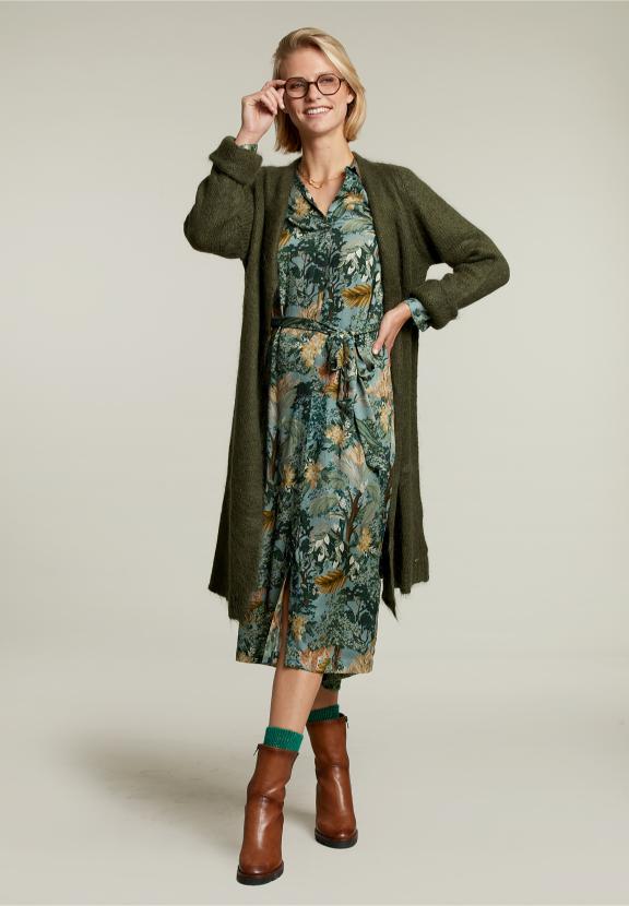 Multi Fantasy Dress With Buttons - Vert